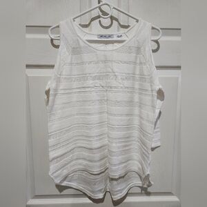Eight Eight Eight Striped White/ Ivory Tank Top Light Sweater